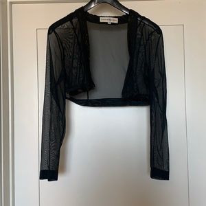 vintage john murrough sheer black with sequin trim